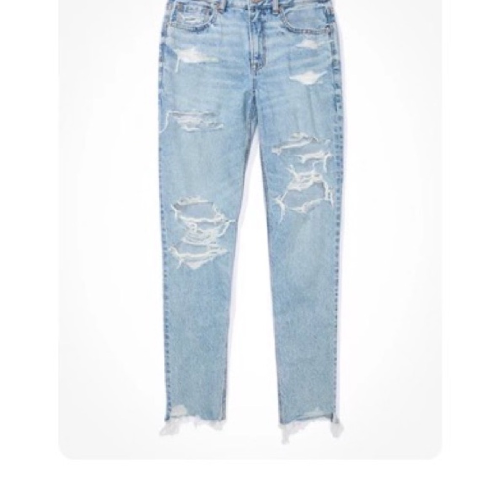American Eagle Outfitters Strigid Ripped Mom Jean